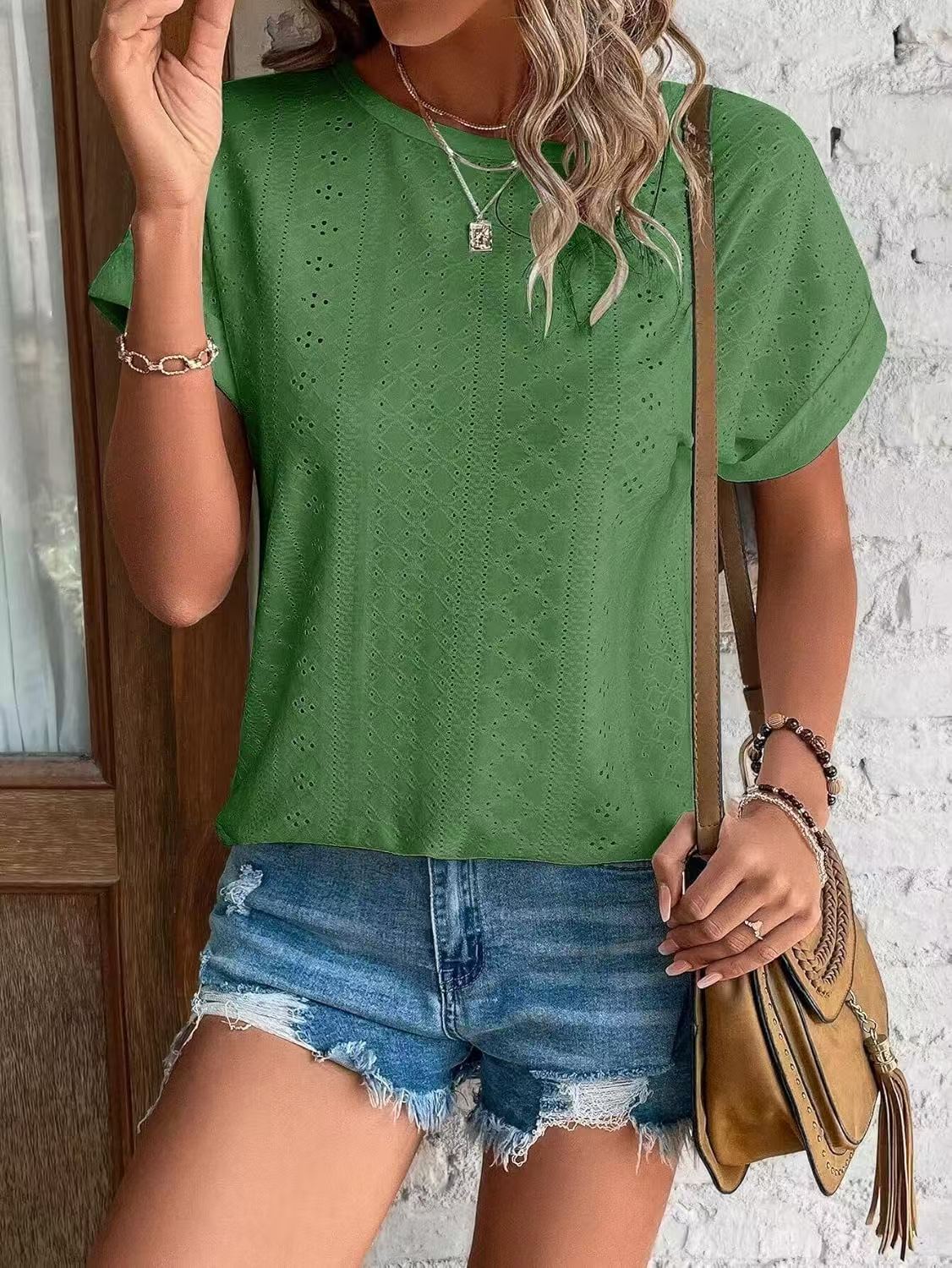JAC22 N99 Spring Summer New Women's Casual Short-Sleeved T-Shirt Tops Short