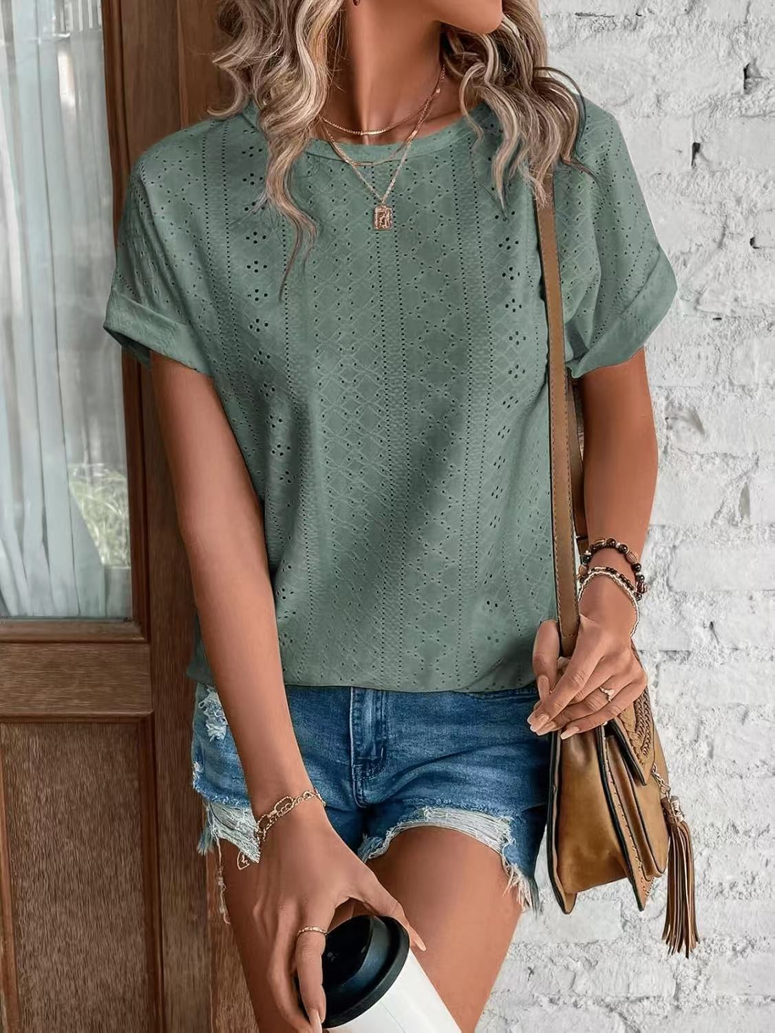JAC22 N99 Spring Summer New Women's Casual Short-Sleeved T-Shirt Tops Short
