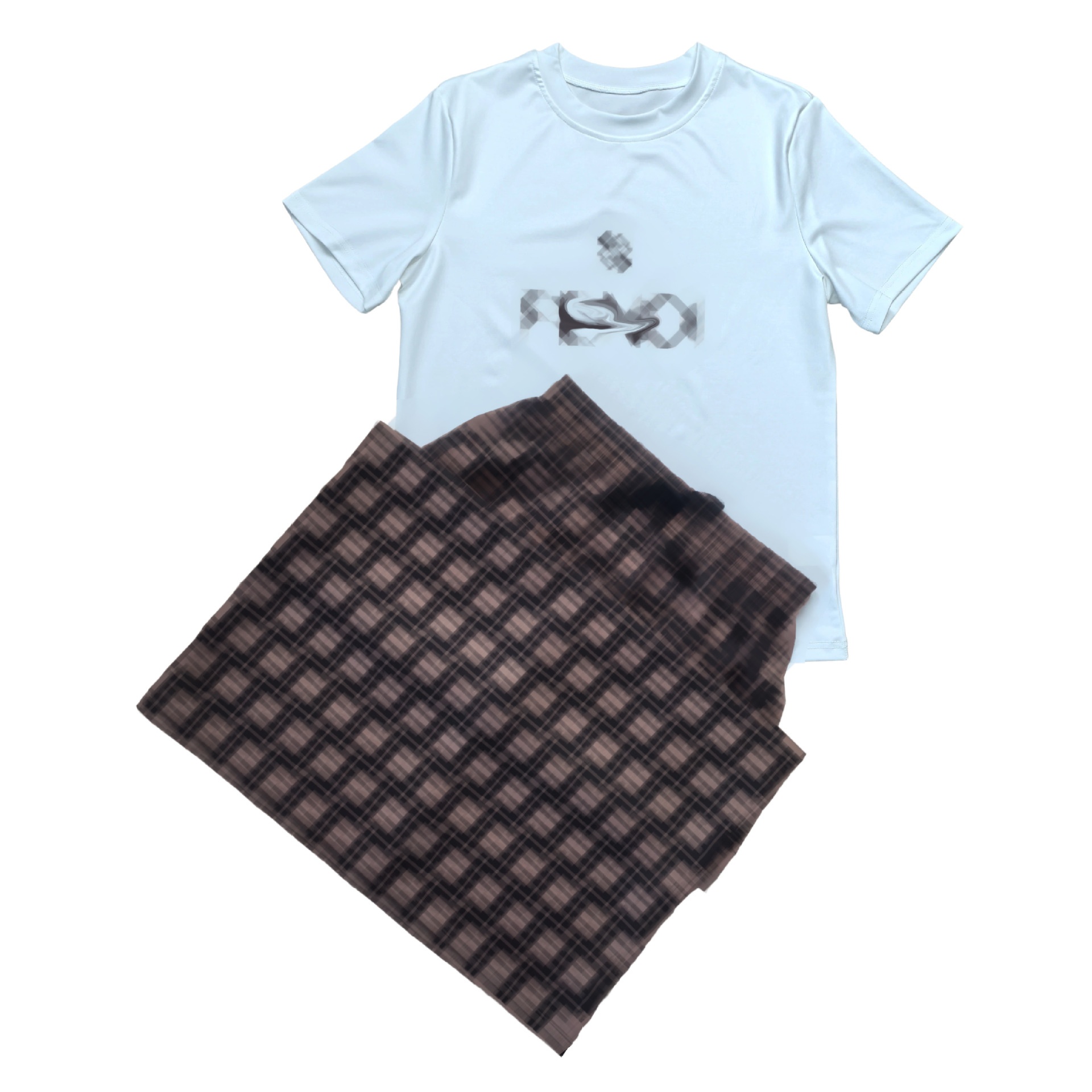 2025 European American Cool Mid-Length Skirt Suit for Women Floral New Fashion Elegant Casual Short-Sleeved Slim Loose