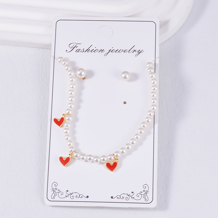 JH890135 Fashion Design Link Chain Gold Necklace Crystal Cherry Necklace Set Fashion Necklace for Women Daily Wear