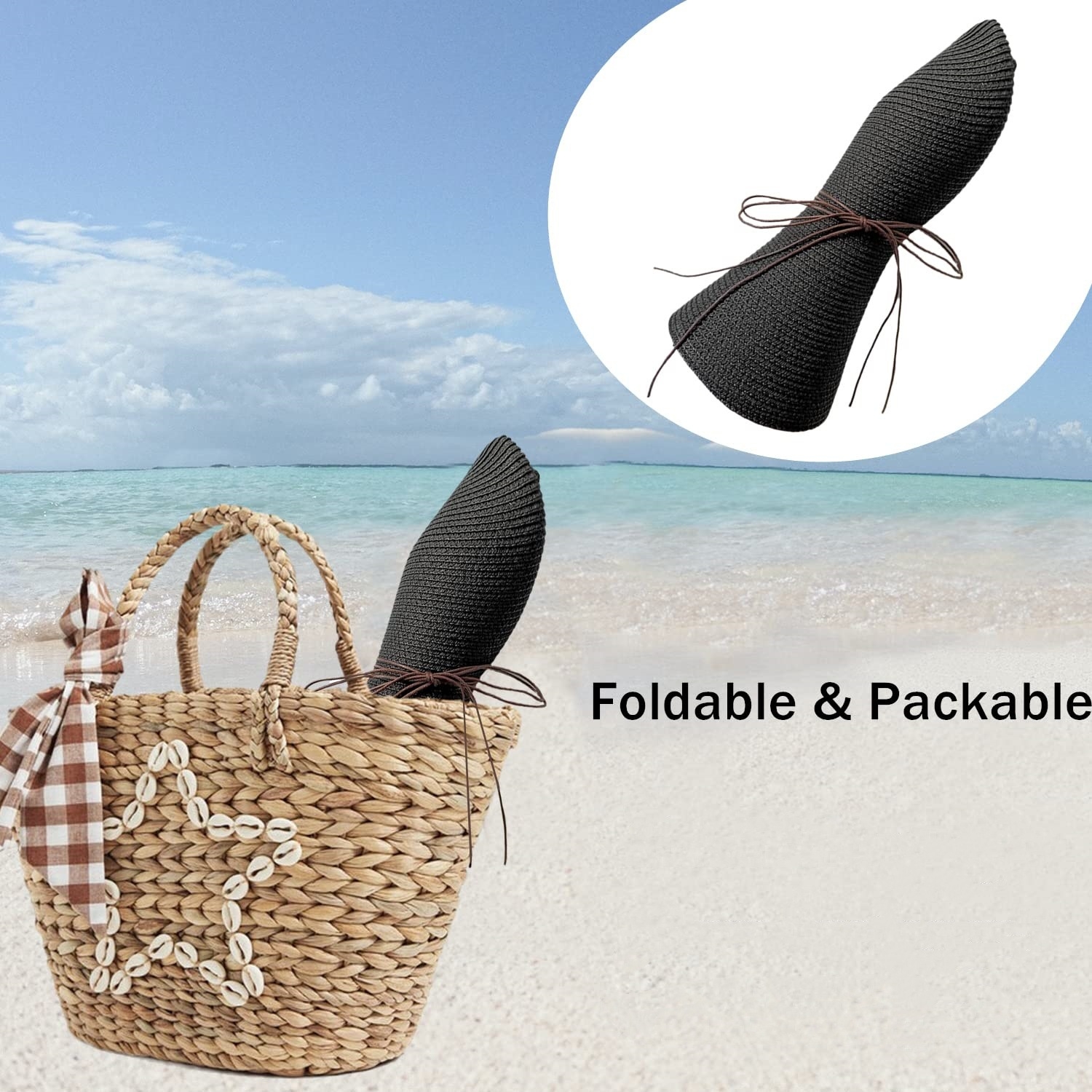 High Quality Summer Beach Straw Hat for Women Summer Seaside Vacation Large Brim Sun protection Sun Hat