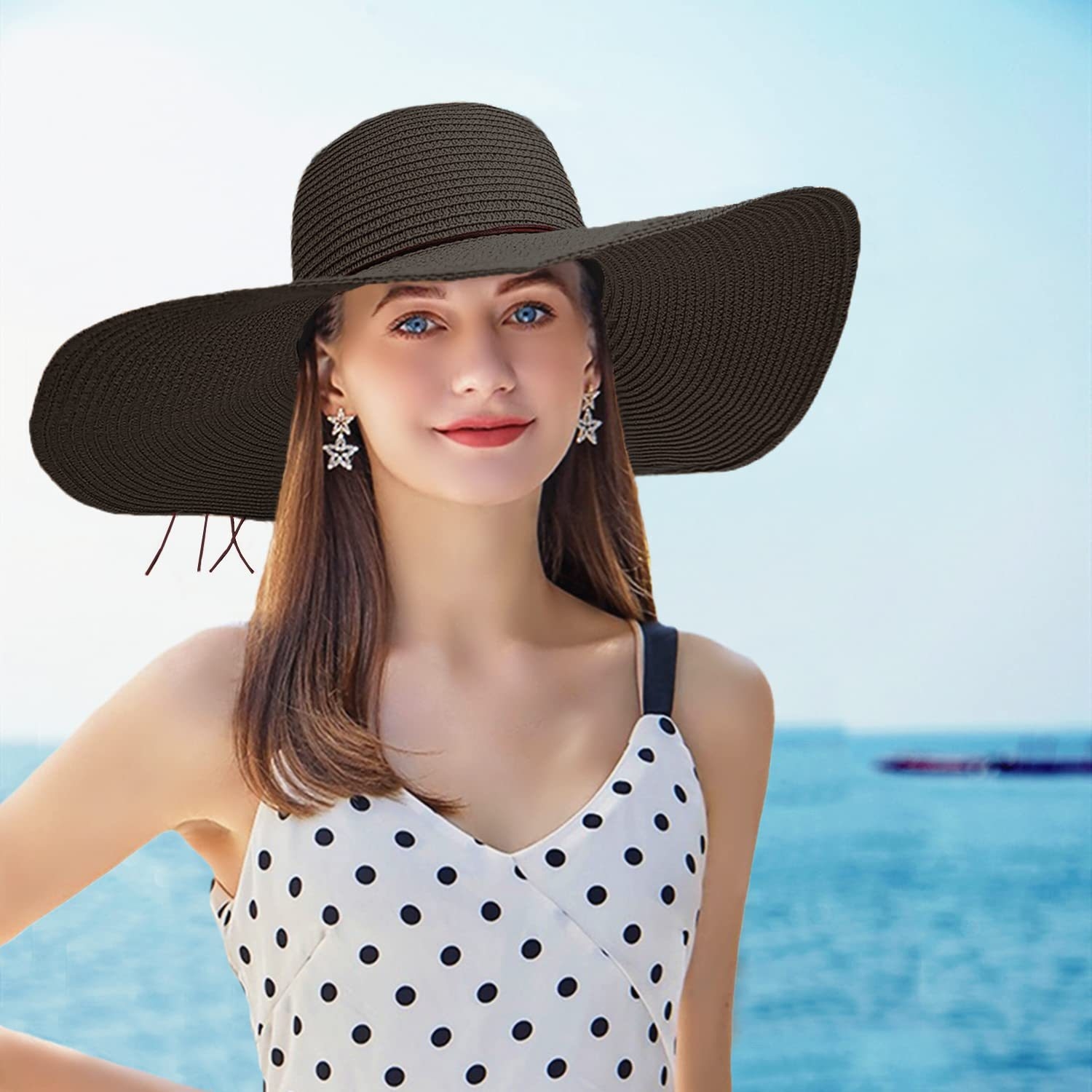 High Quality Summer Beach Straw Hat for Women Summer Seaside Vacation Large Brim Sun protection Sun Hat