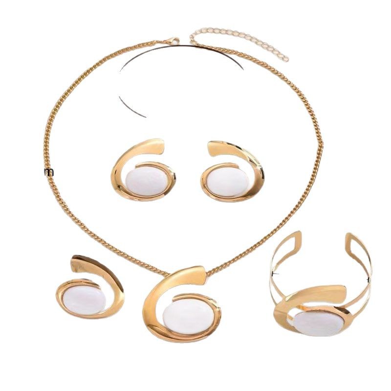 Trending Products 2025 4 in 1 Wo'momen Fashion Hypoallergenic Stainless Steel Jewelry Sets Made in China Wholesale