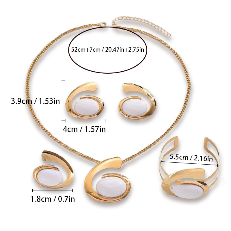 Trending Products 2025 4 in 1 Wo'momen Fashion Hypoallergenic Stainless Steel Jewelry Sets Made in China Wholesale