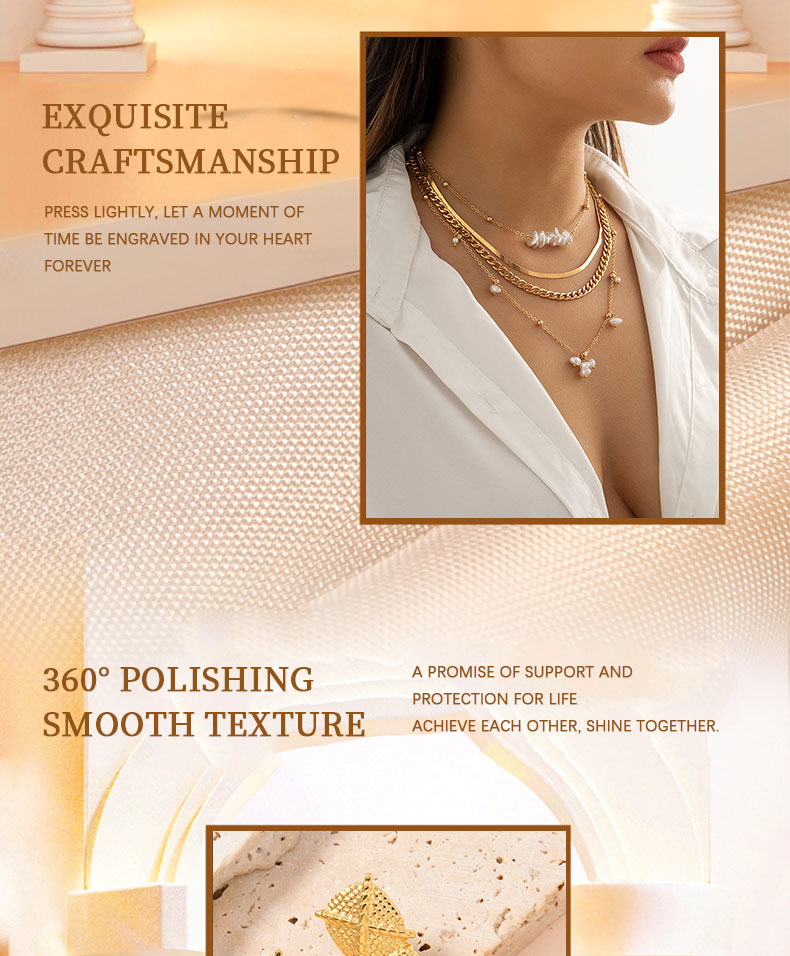 Wholesale European and American Diamond Geometric Luxury Fashionable and Popular Necklaces Set for Women